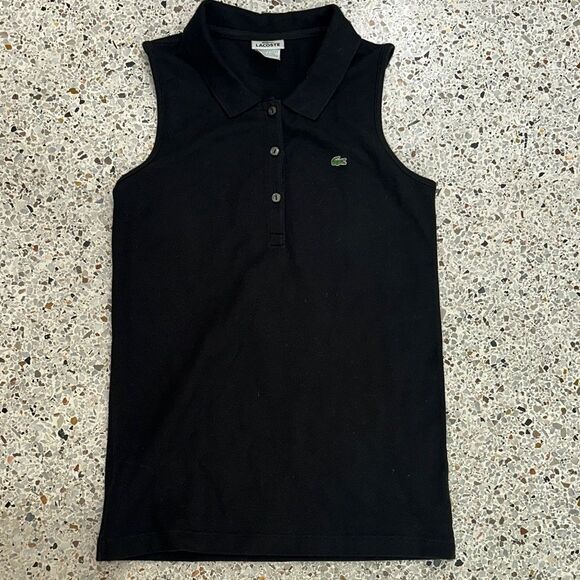 Lacoste black cotton polo tank sleeveless 40 - Picture 2 of 6